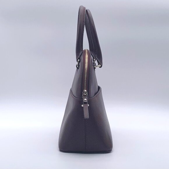 Kate Spade Deep Plum Pebbled Leather Carli Grove Street Satchel Crossbody Bag - Picture 3 of 11